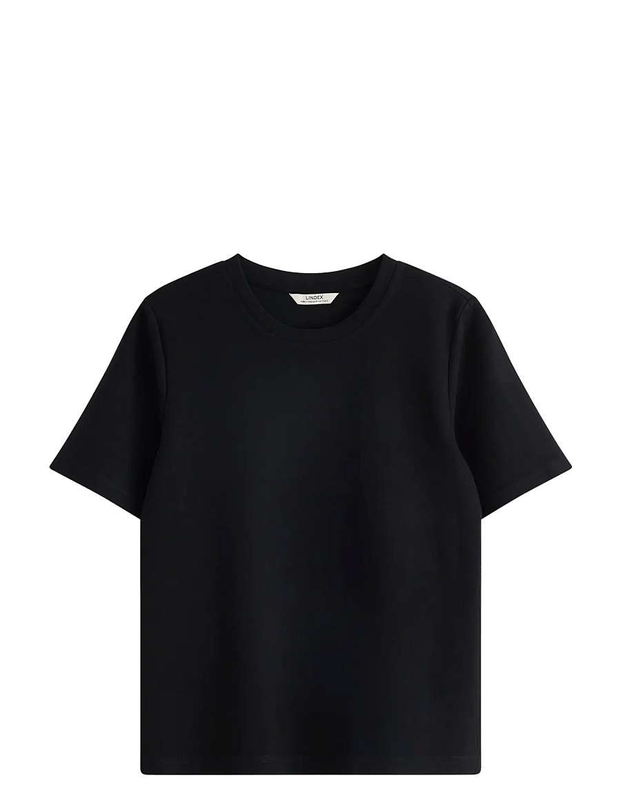 Lindex - T-shirt in heavy cotton - t-paidat - black - 1