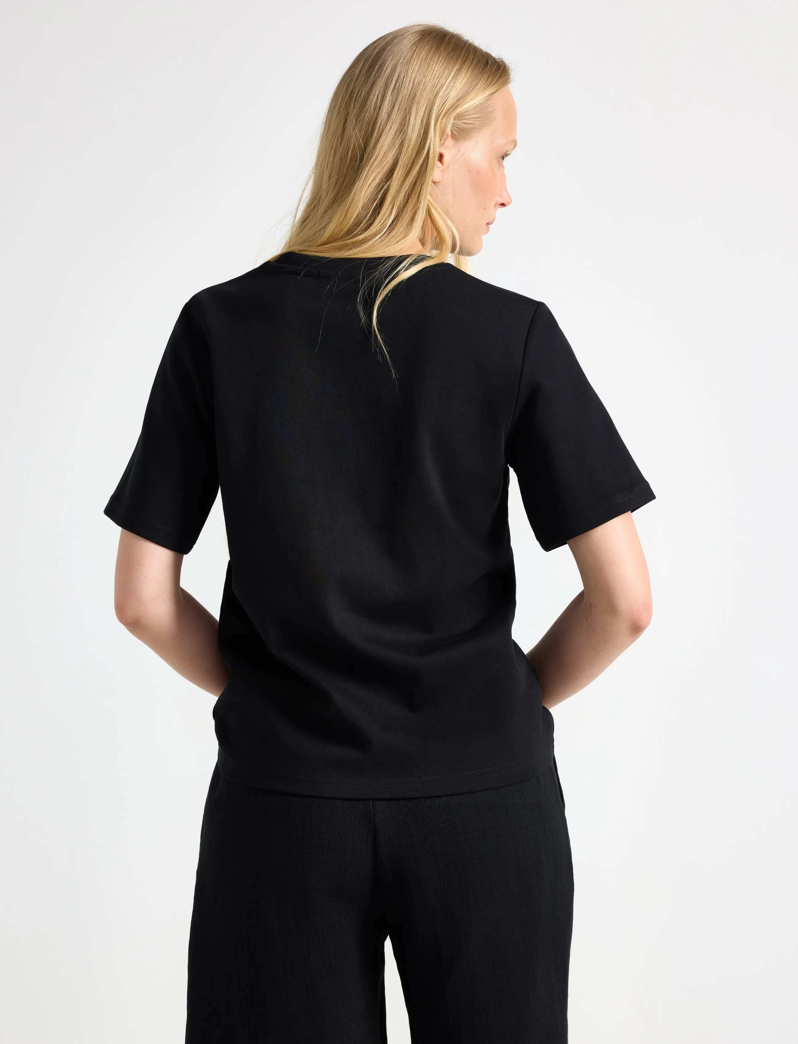Lindex - T-shirt in heavy cotton - black - 3