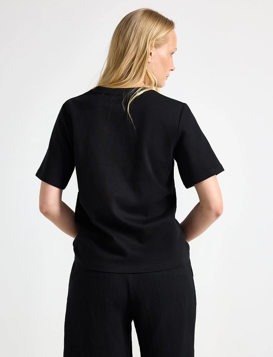 Lindex - T-shirt in heavy cotton - t-paidat - black - 3