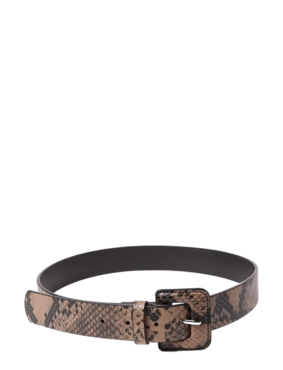 Lindex - Belt w covered buckle - casual bælter - dark brown - 0