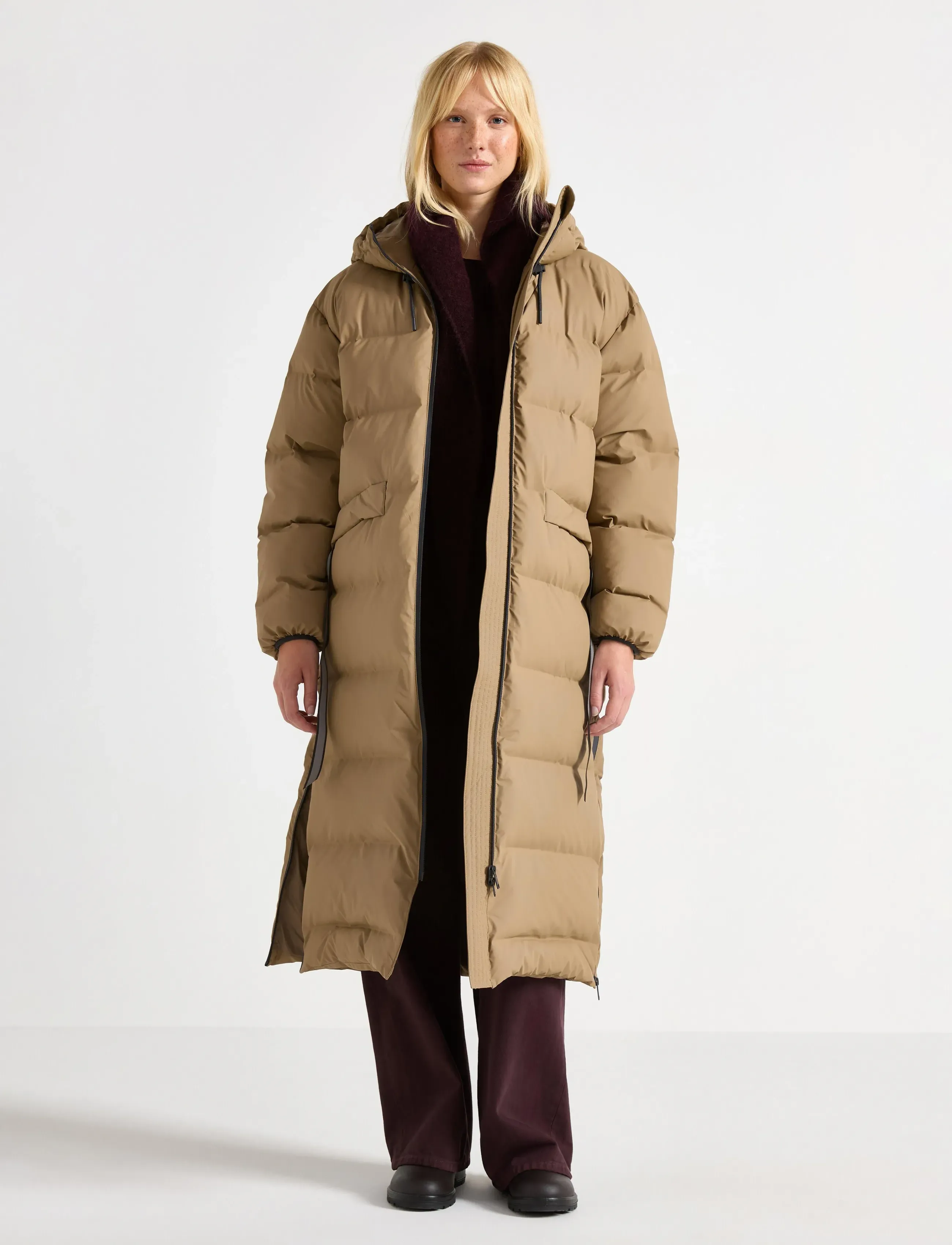 Lindex Jacket Ellie, Kvinder, Lang Refleks Pufferfrakke, Beige, Str: M