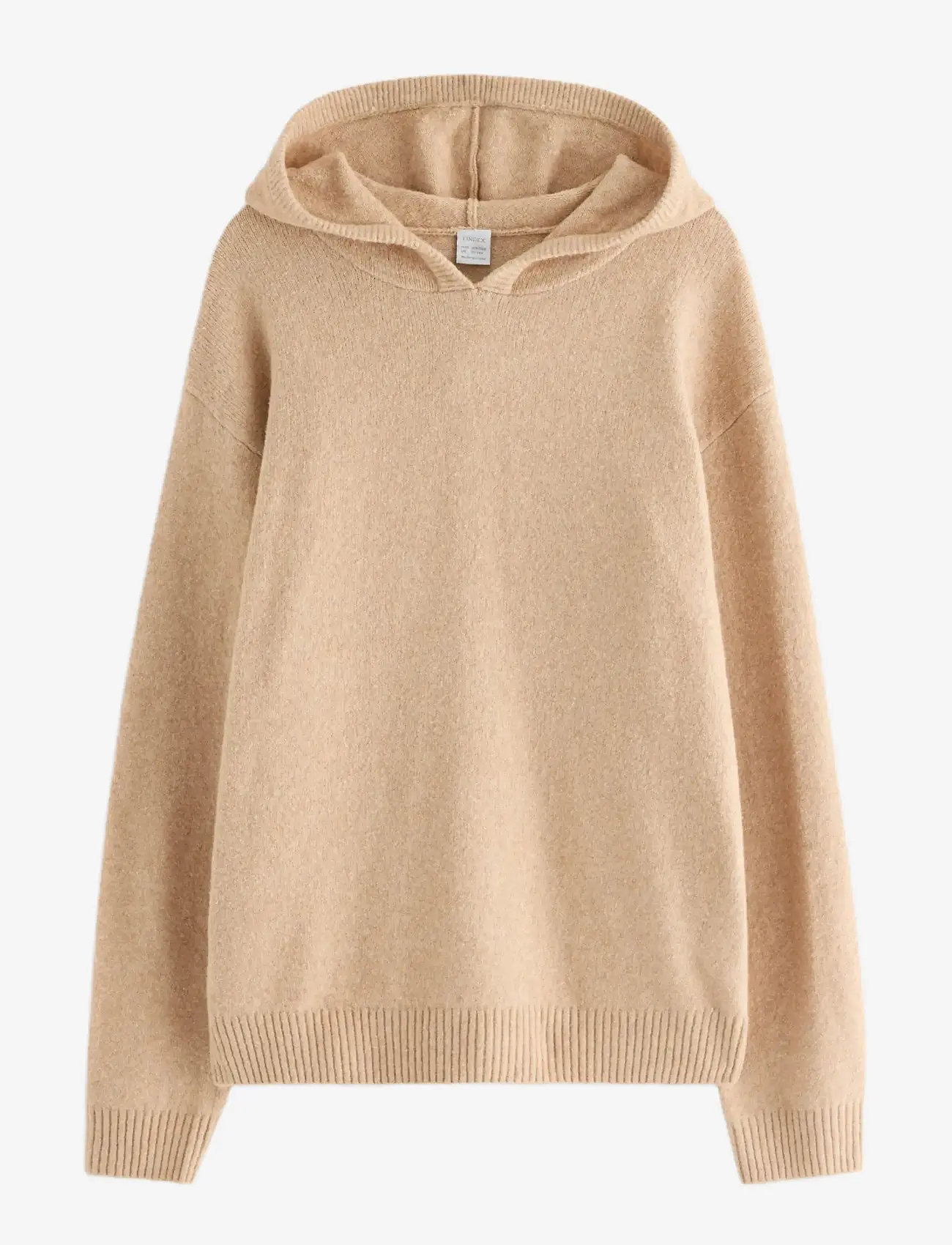 Lindex - Sweatshirt hood knitted - huvtröjor - beige melange - 1