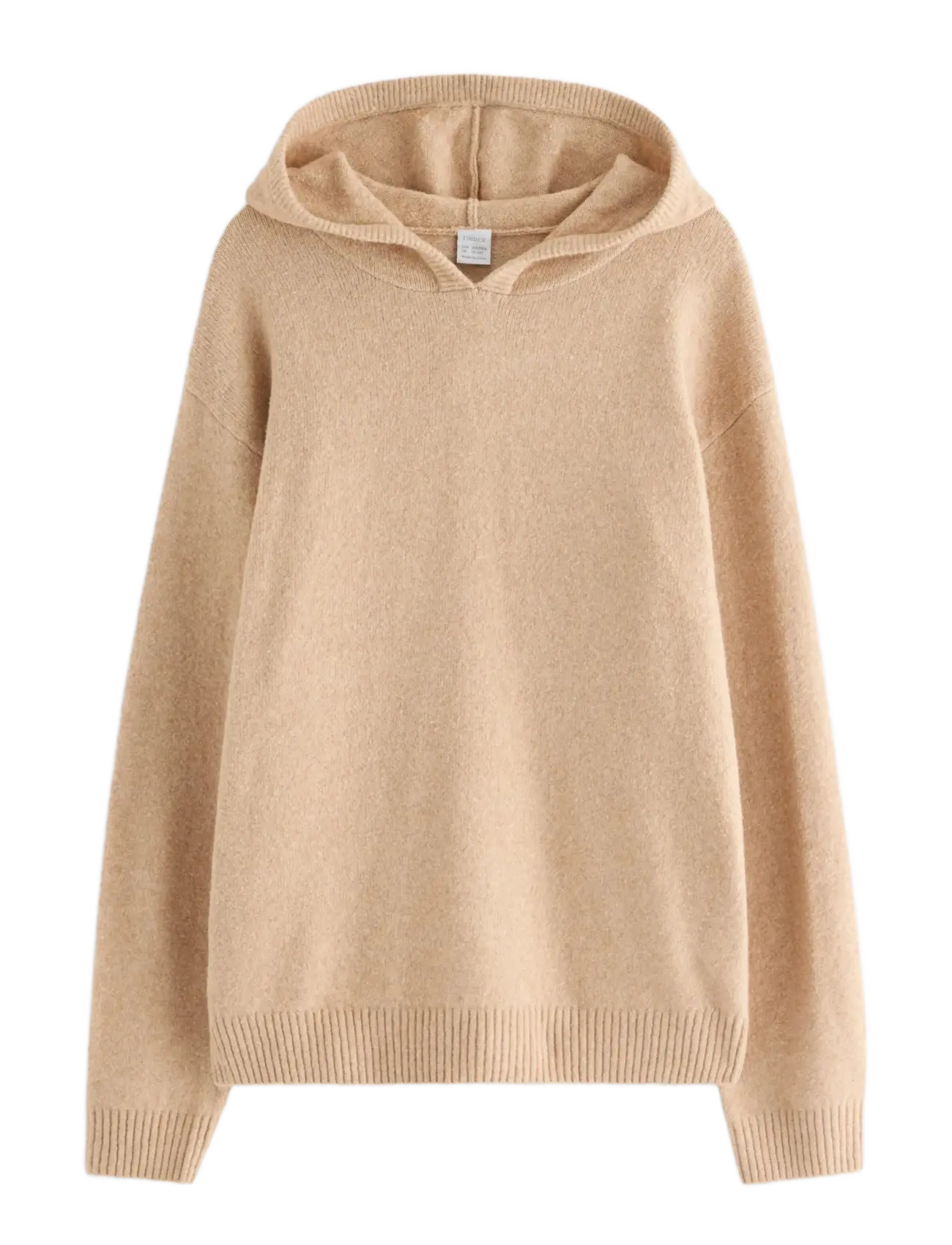 Lindex Sweatshirt hood knitted - Teismelised 140-176 - BEIGE MELANGE / beige
