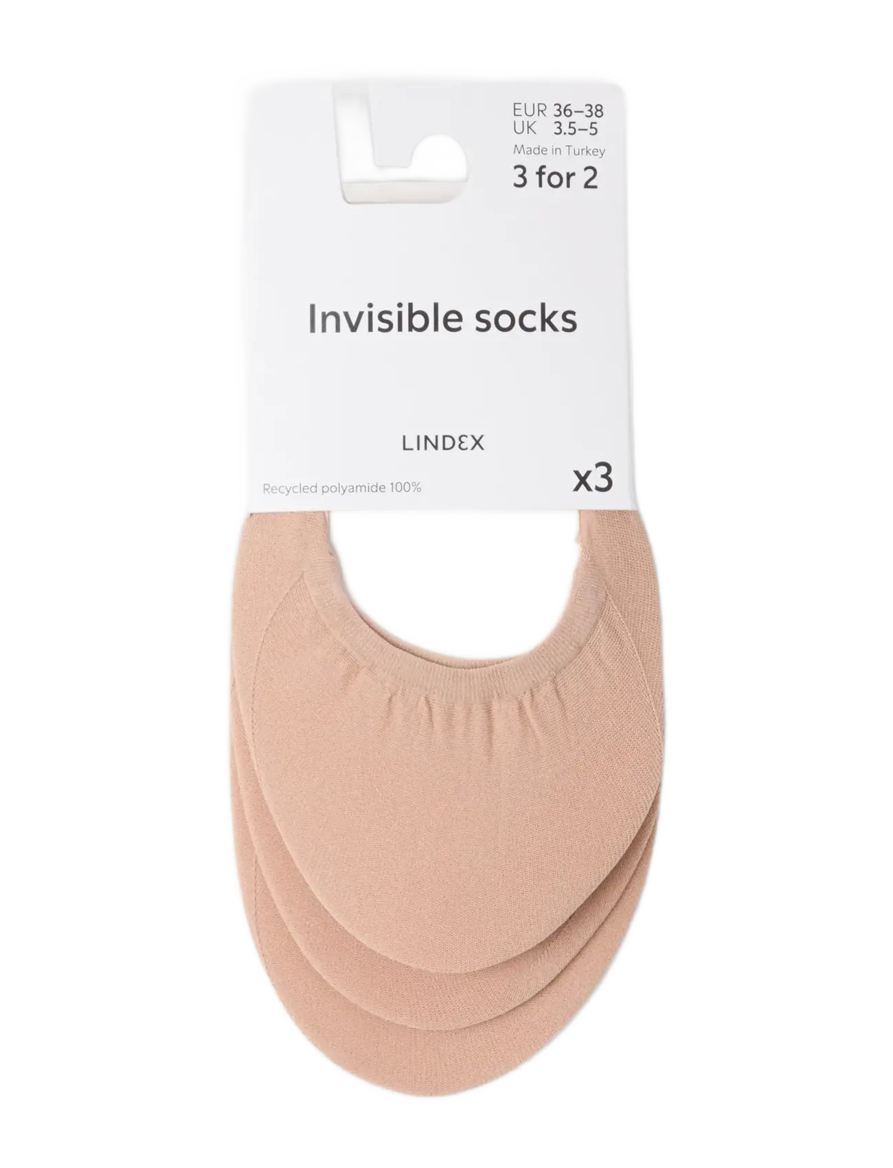 Lindex Invisible Socks, 39/41, Beige, Sokker > Footies-Ankelsokker, Dame