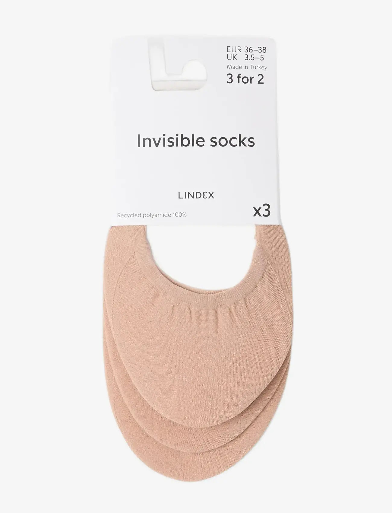 Lindex - Invisible socks - ankelstrømper - dusty beige - 0