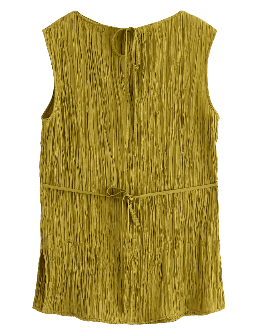 Lindex - Blouse Verona crinkle - sleeveless blouses - dusty green - 1