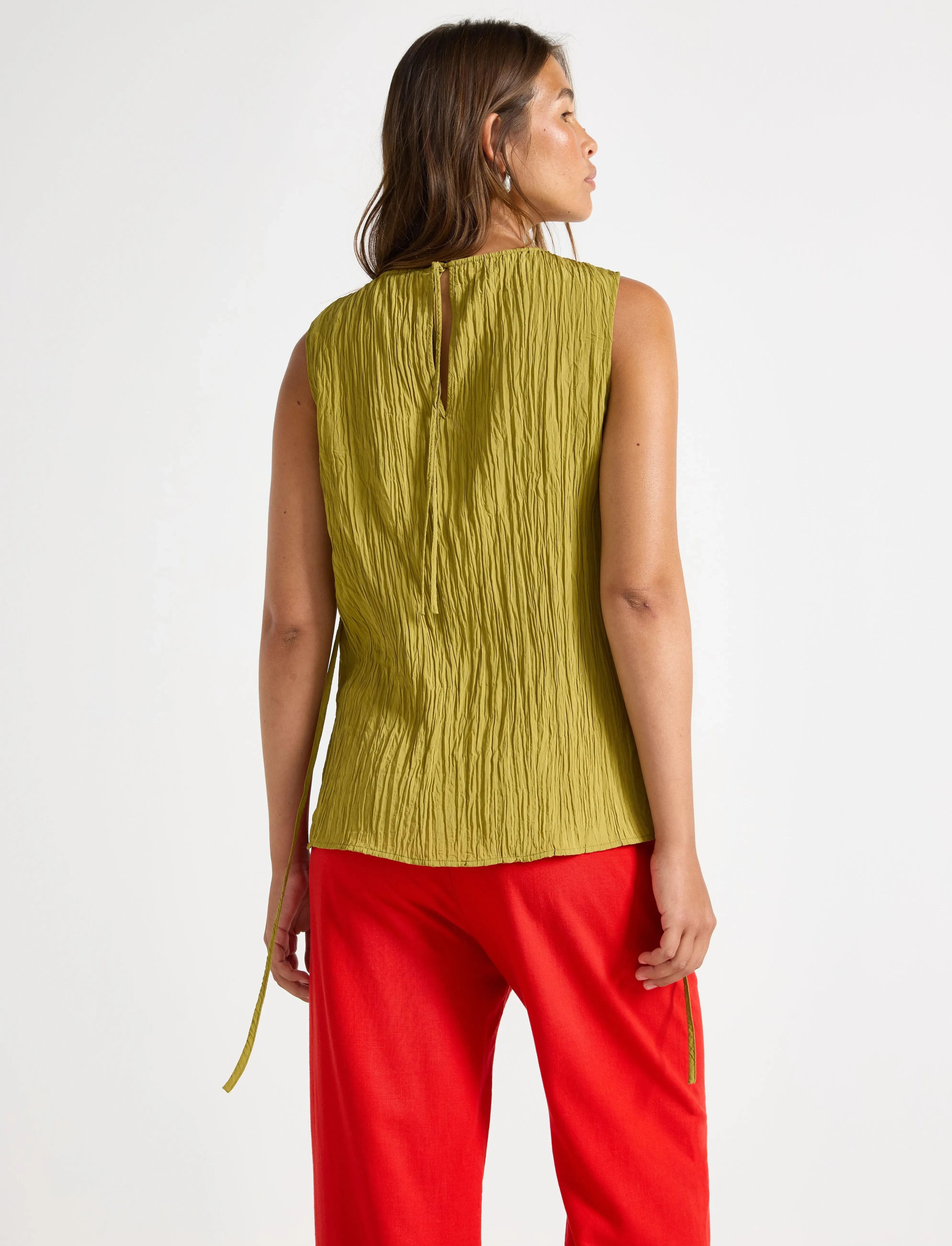 Lindex - Blouse Verona crinkle - dusty green - 3