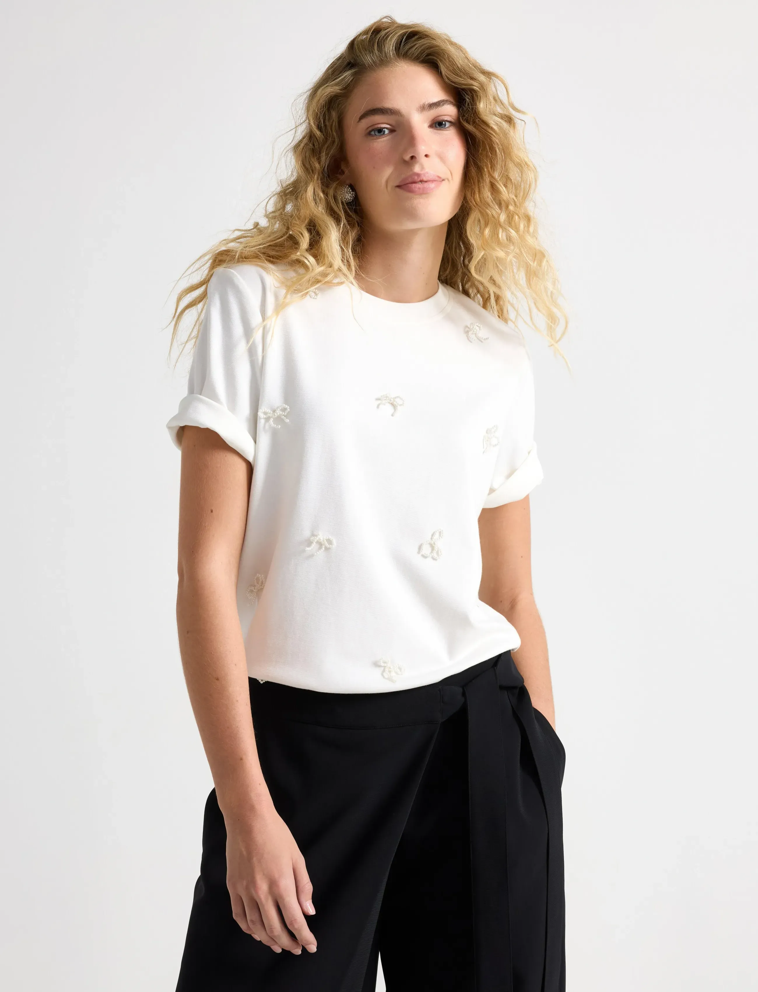 Lindex Top Josefin - T-särgid ja alussärgid - OFF WHITE / cream