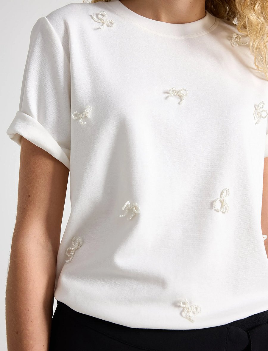 Lindex - Top Josefin - t-shirts - off white - 4