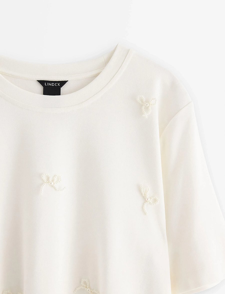 Lindex - Top Josefin - t-shirts - off white - 5