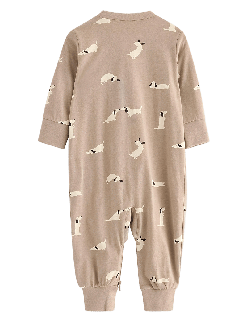 Lindex - Pyjamas dogs aop - sleeping overalls - dusty beige - 1