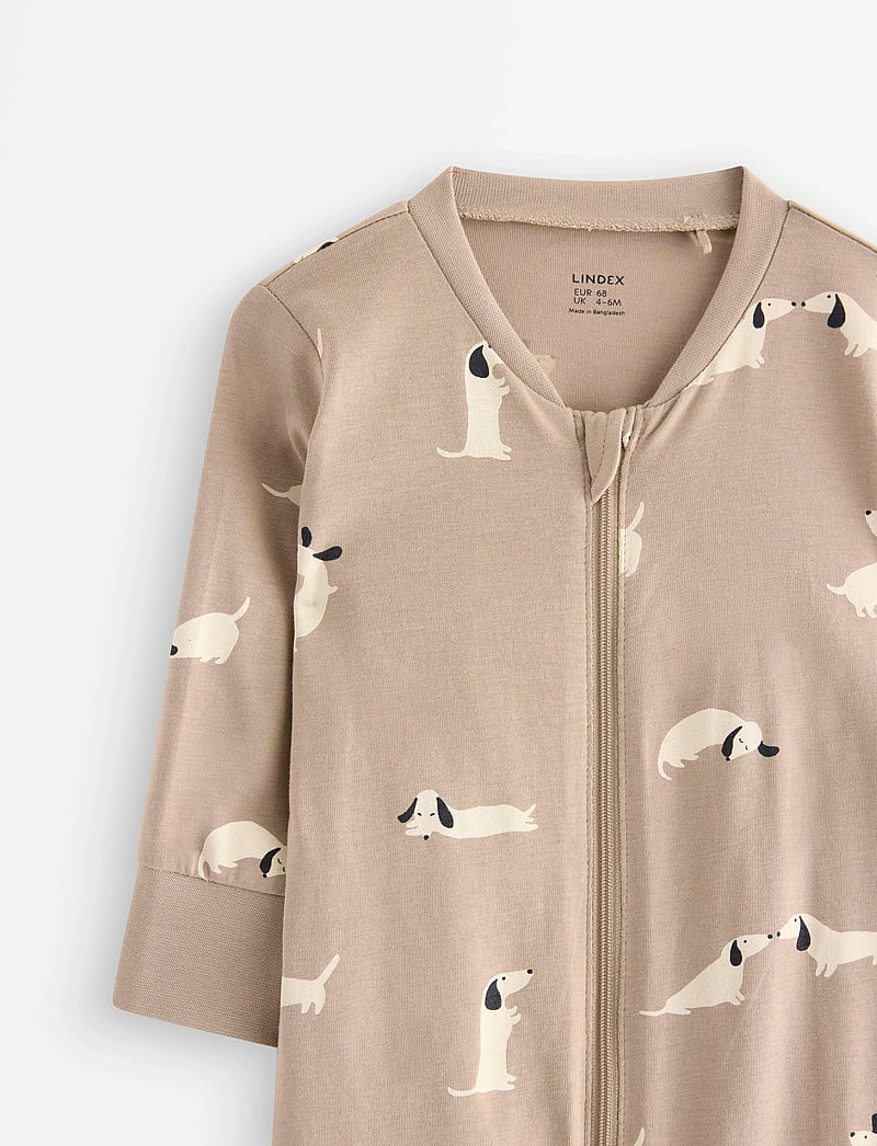 Lindex - Pyjamas dogs aop - sleeping overalls - dusty beige - 2