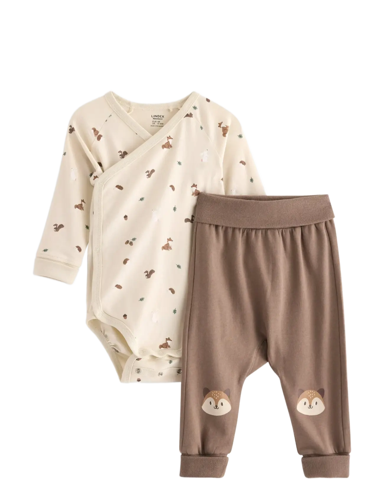 Lindex Set - bodysuit and joggers - Sets - DARK KHAKI / cream