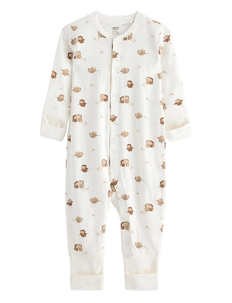 Lindex - Pyjamas w foldover - magamiskombinesoonid - light dusty white - 0