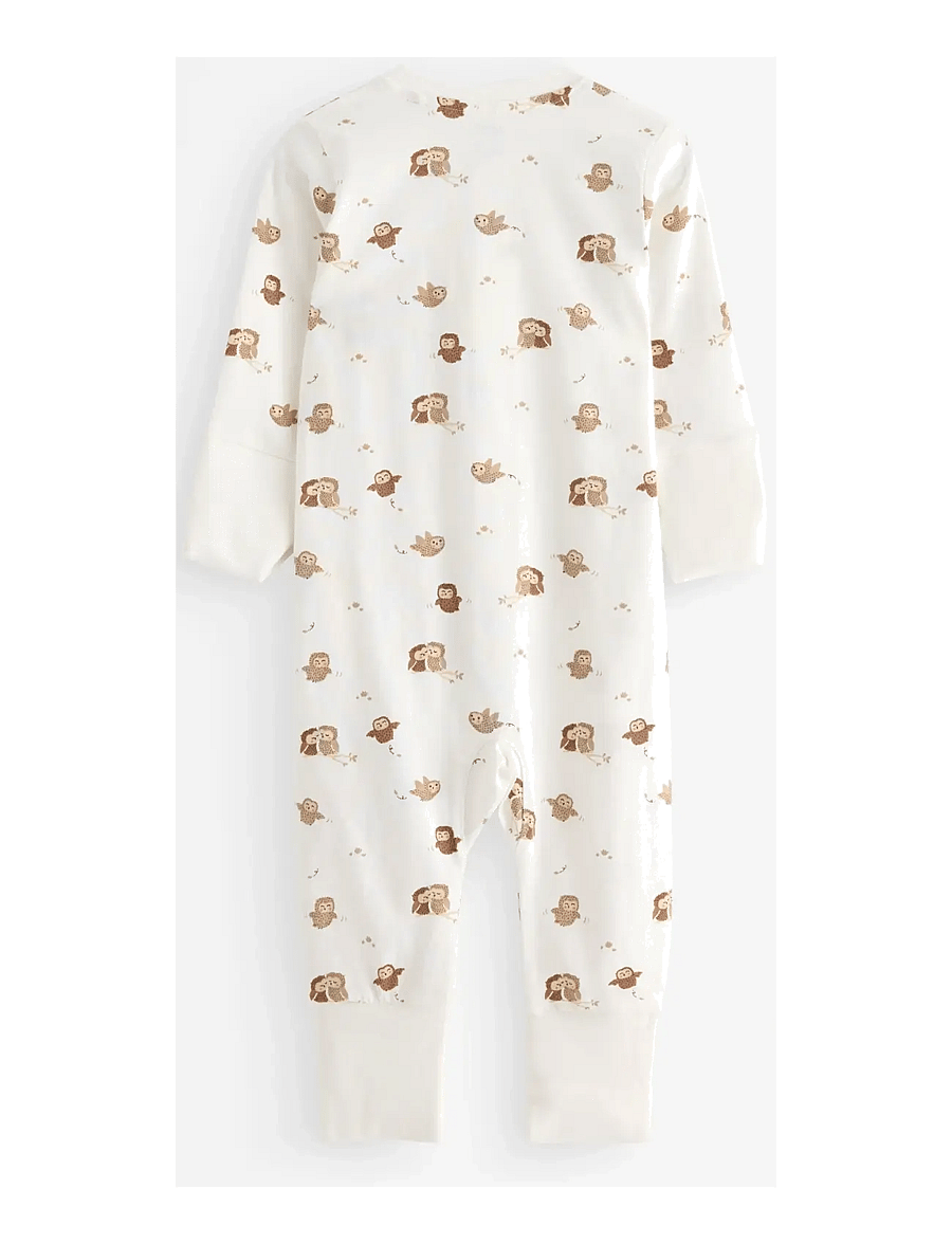 Lindex - Pyjamas w foldover - light dusty white - 1