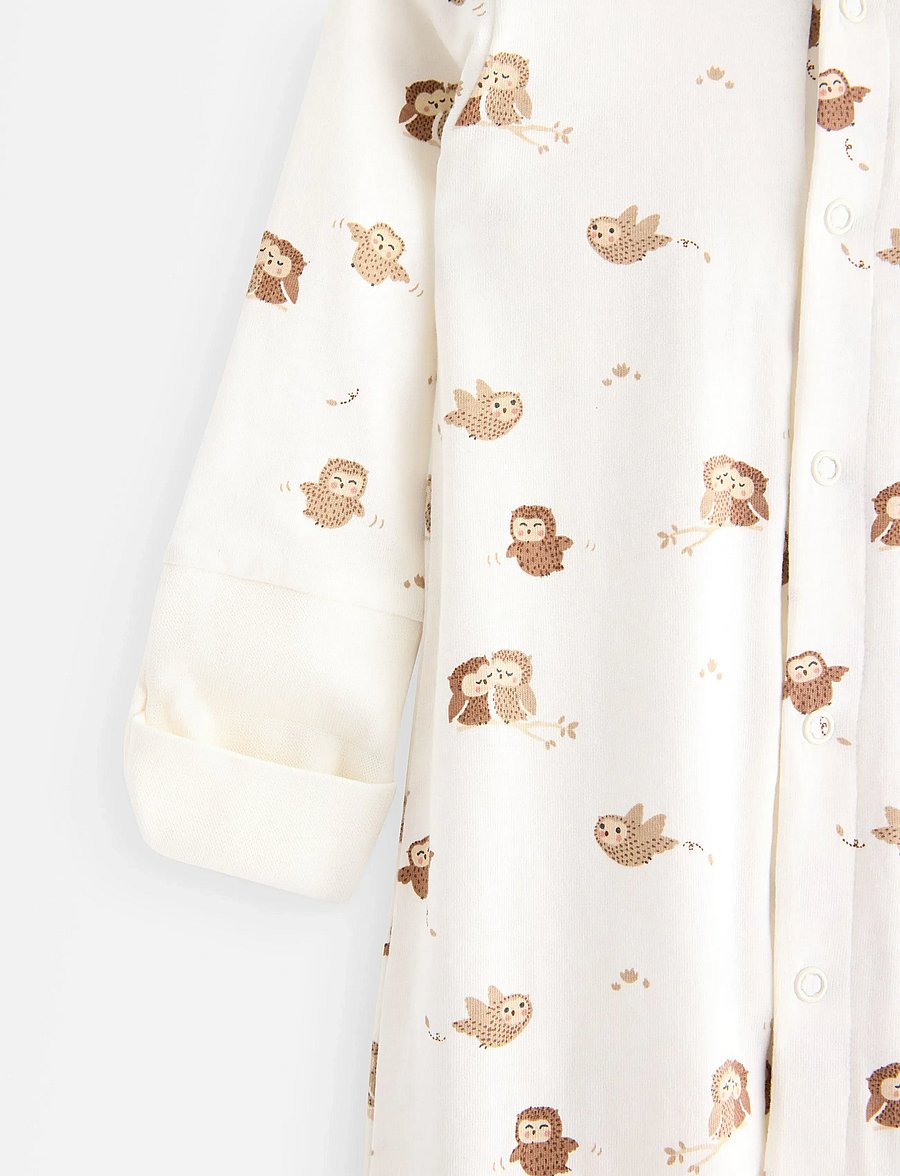 Lindex - Pyjamas w foldover - light dusty white - 2