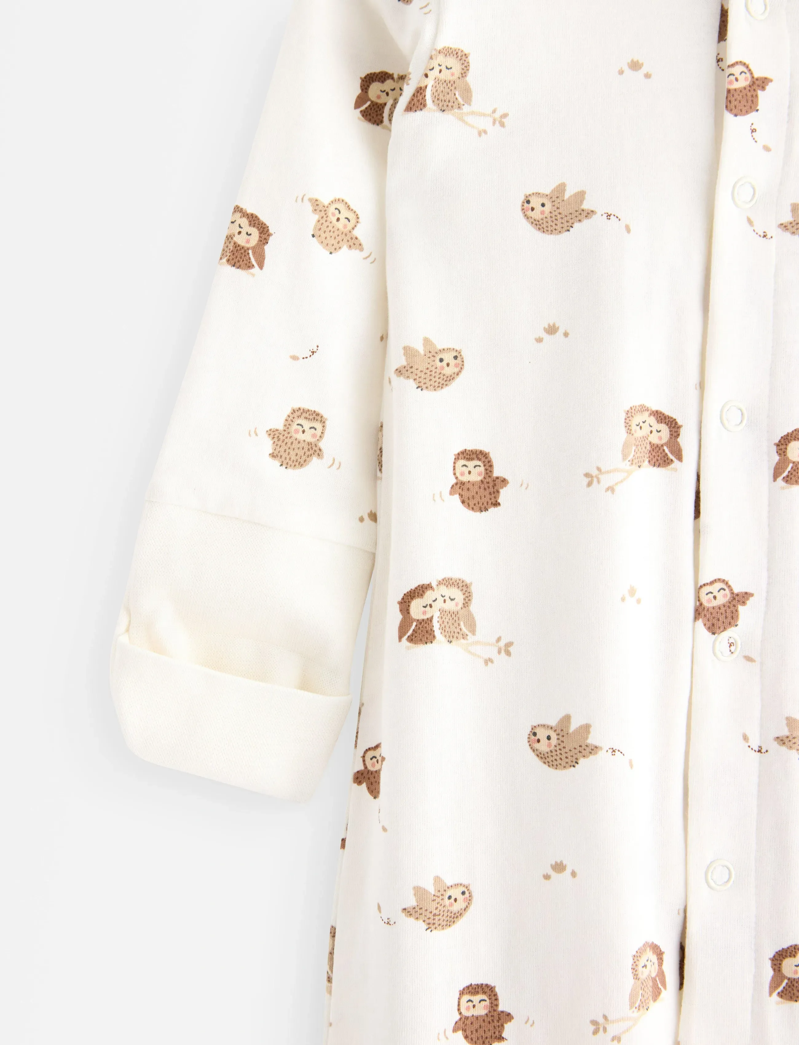 Lindex - Pyjamas w foldover - light dusty white - 2
