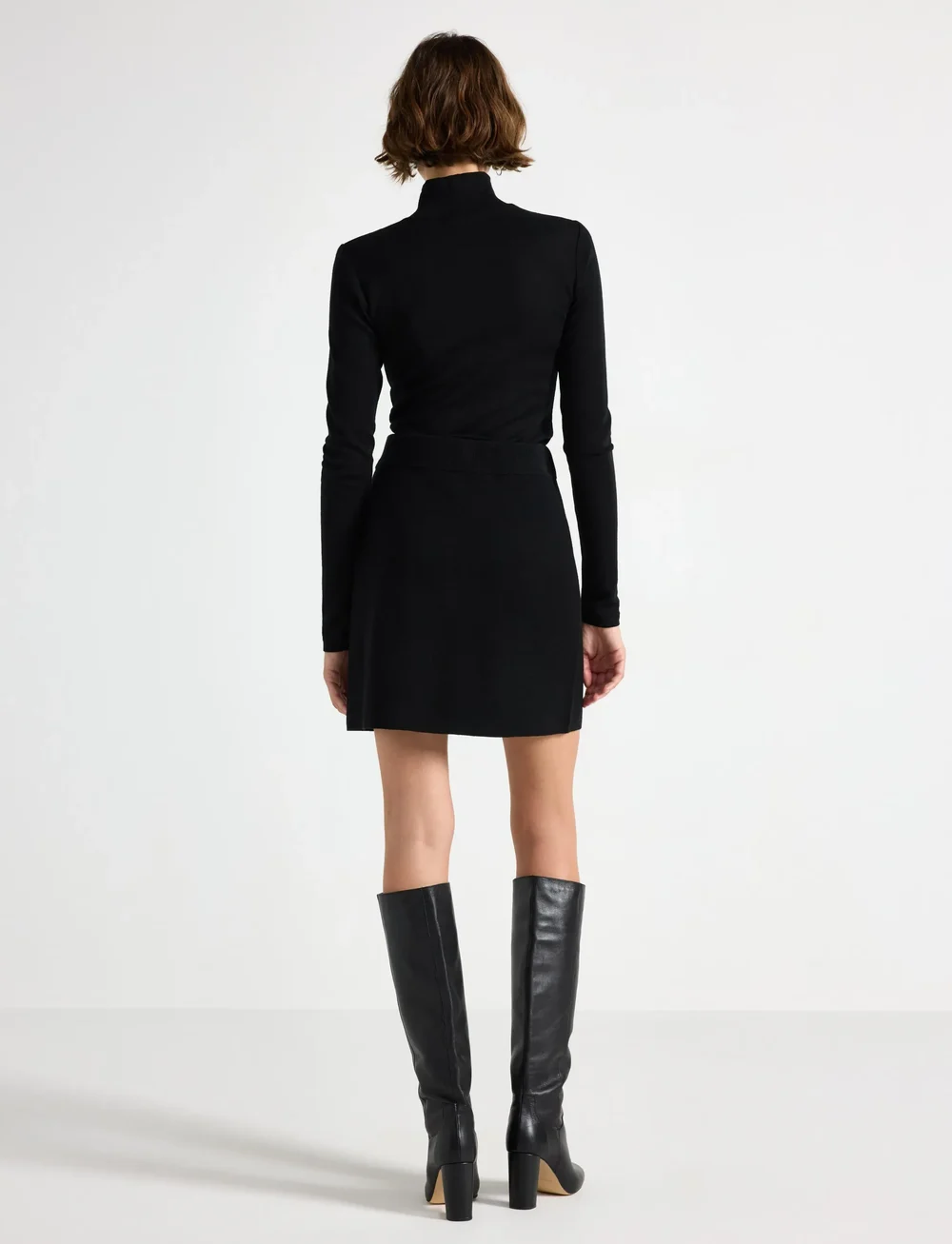 Lindex - Skirt Celia merino wool - stickade kjolar - black - 3