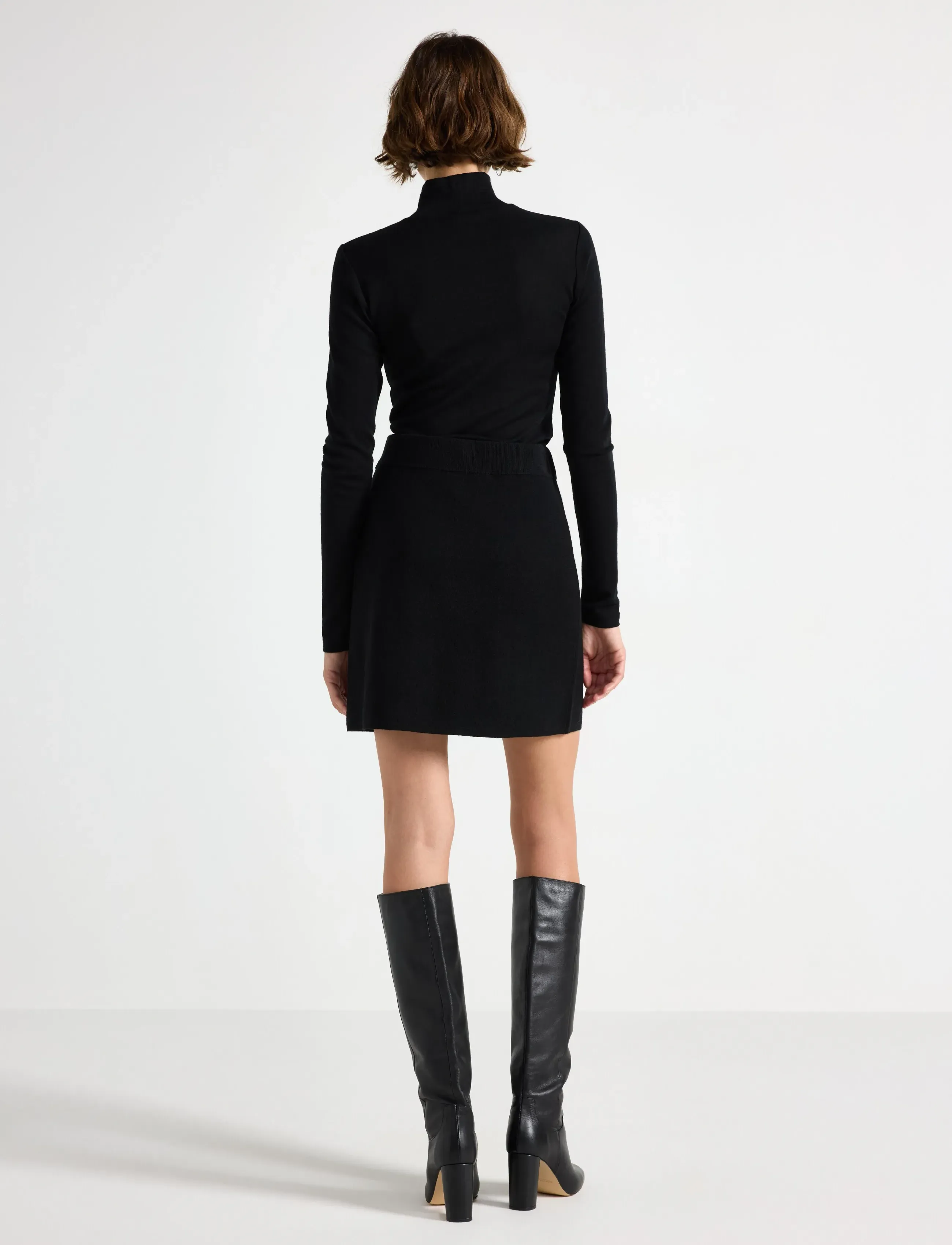 Lindex - Skirt Celia merino wool - adīti svārki - black - 3
