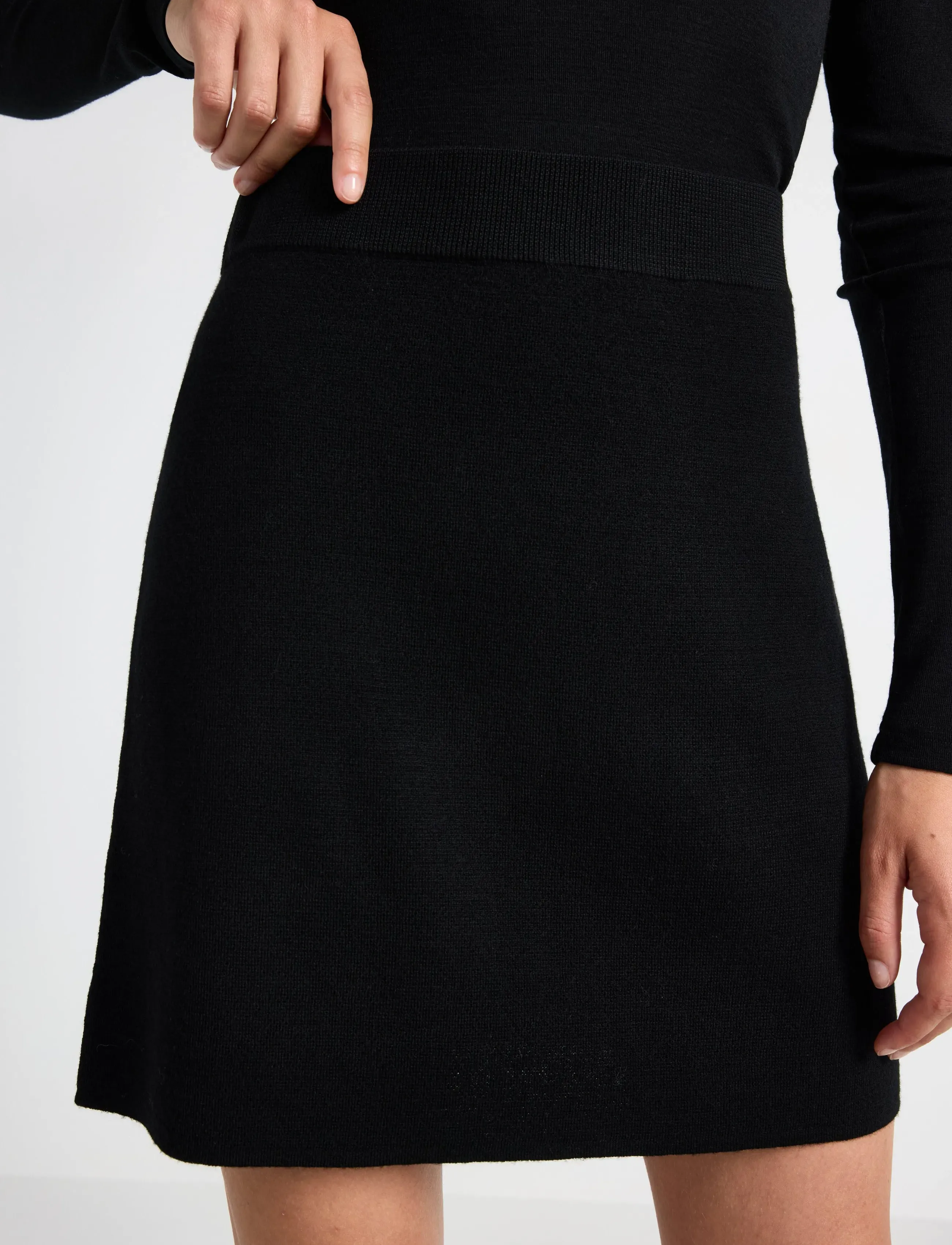 Lindex - Skirt Celia merino wool - adīti svārki - black - 4