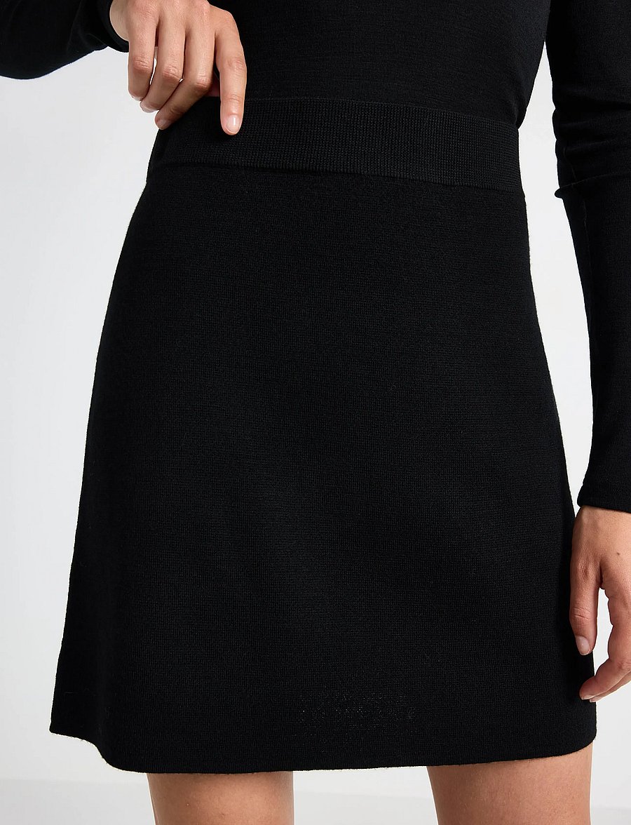 Lindex - Skirt Celia merino wool - adīti svārki - black - 4