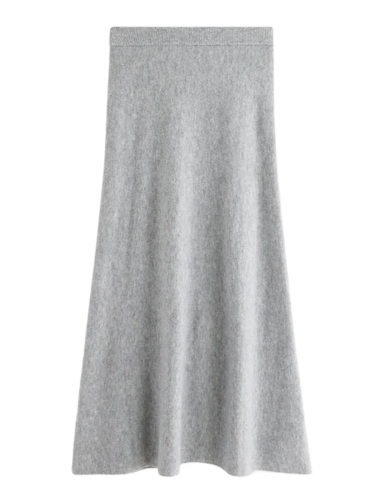 Strikket maxi nederdel - GREY MELANGE