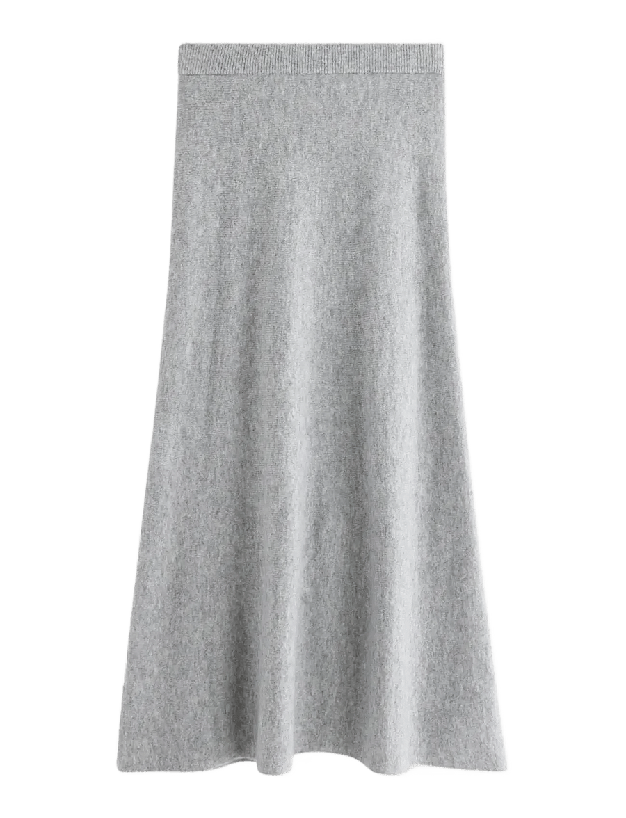 Lindex - Stickad maxikjol - midikleidid - grey melange - 1