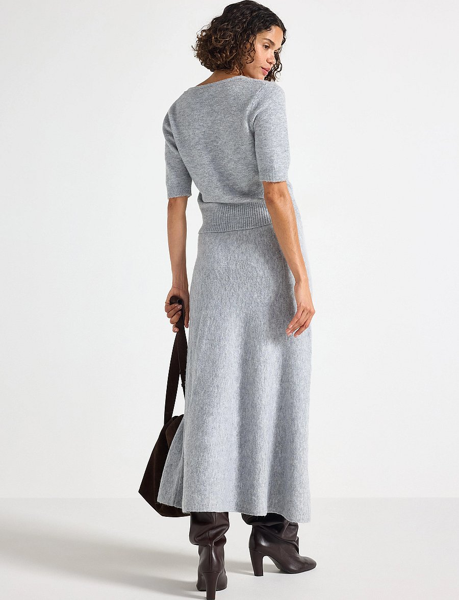 Lindex - Stickad maxikjol - midikleidid - grey melange - 3