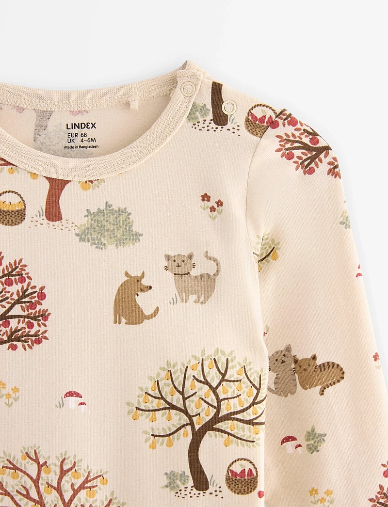 Lindex - Body Autumn tree - langærmede bodyer - light beige - 3