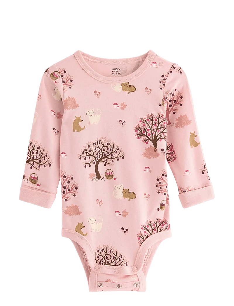 Lindex - Body Autumn tree - långärmade bodies - light dusty pink - 0