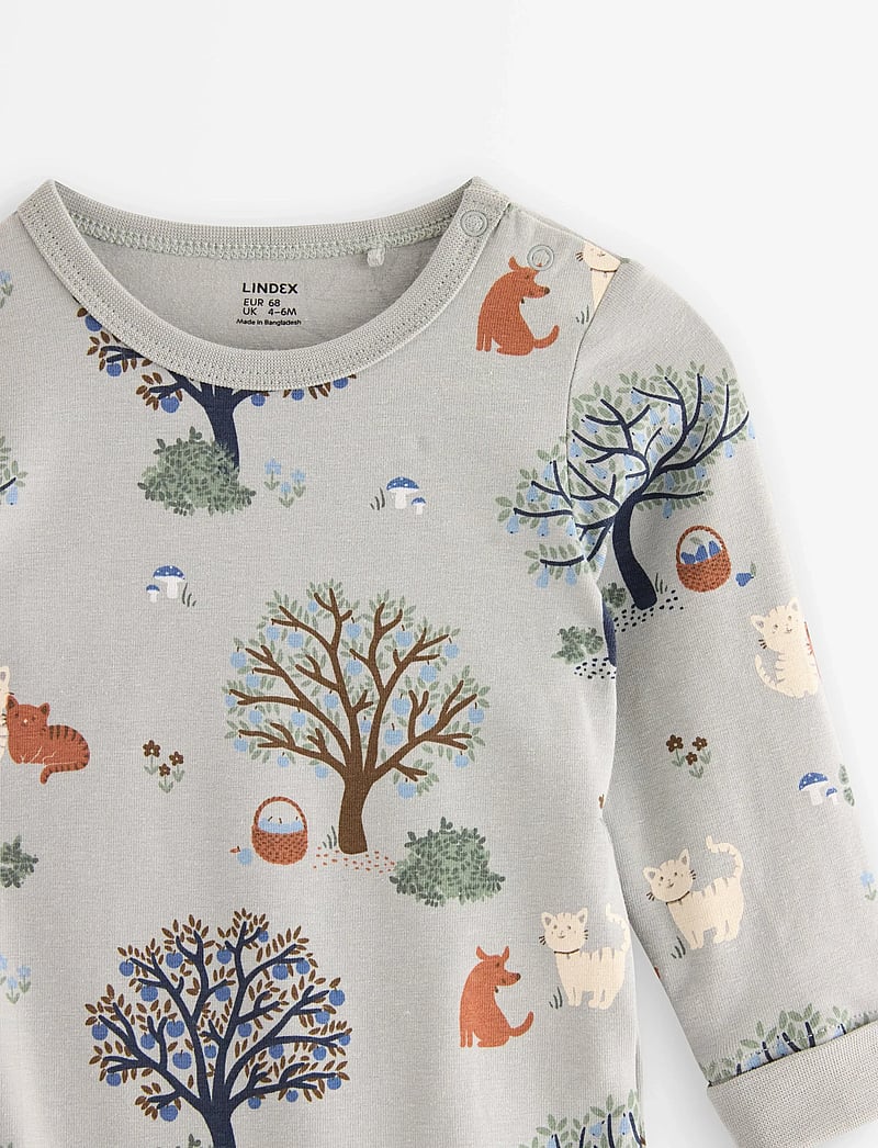 Lindex - Body Autumn tree - långärmade bodies - light dusty turquoise - 2