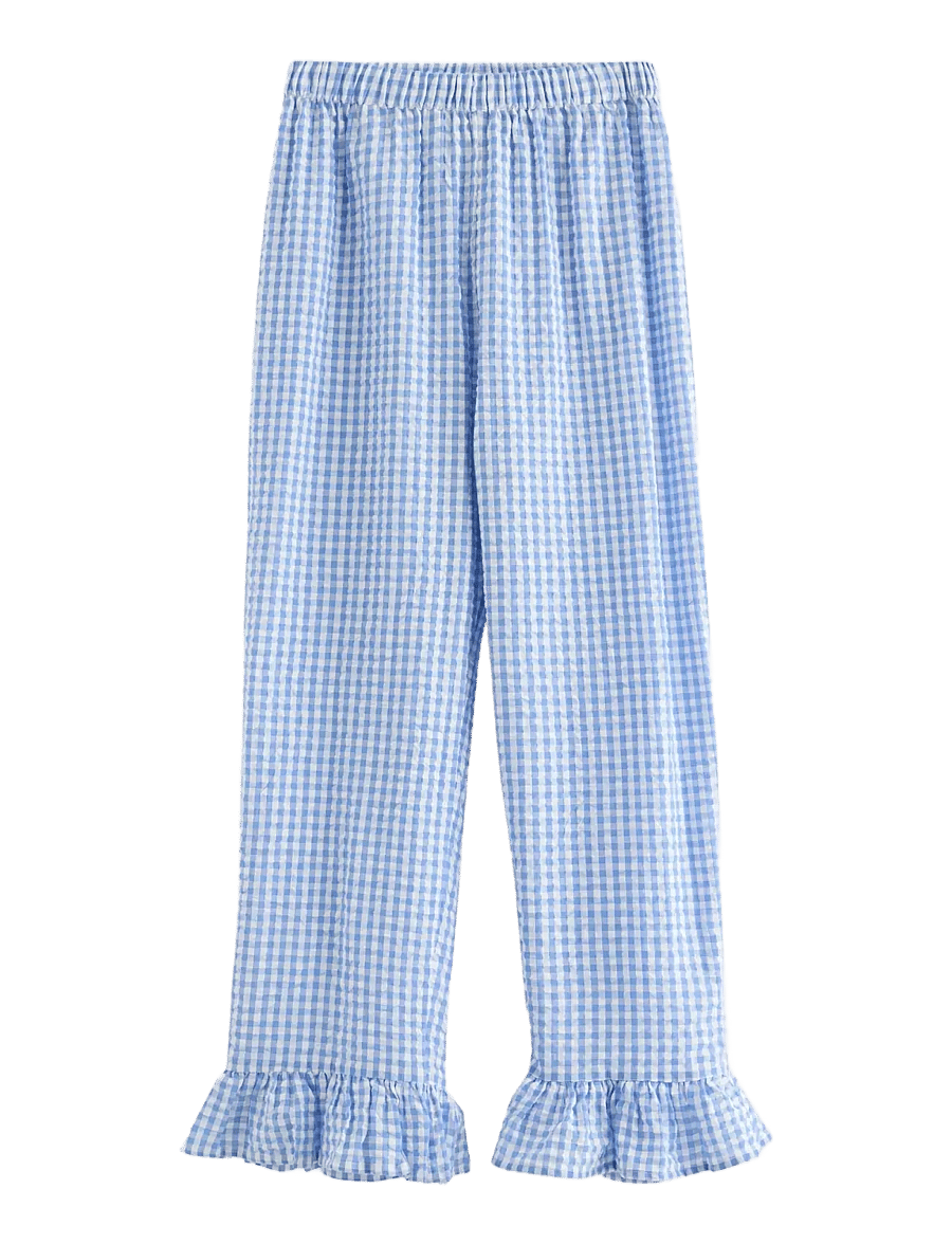 Lindex - Pyjama trousers in seersucker - pyjamasbyxor - light blue - 1
