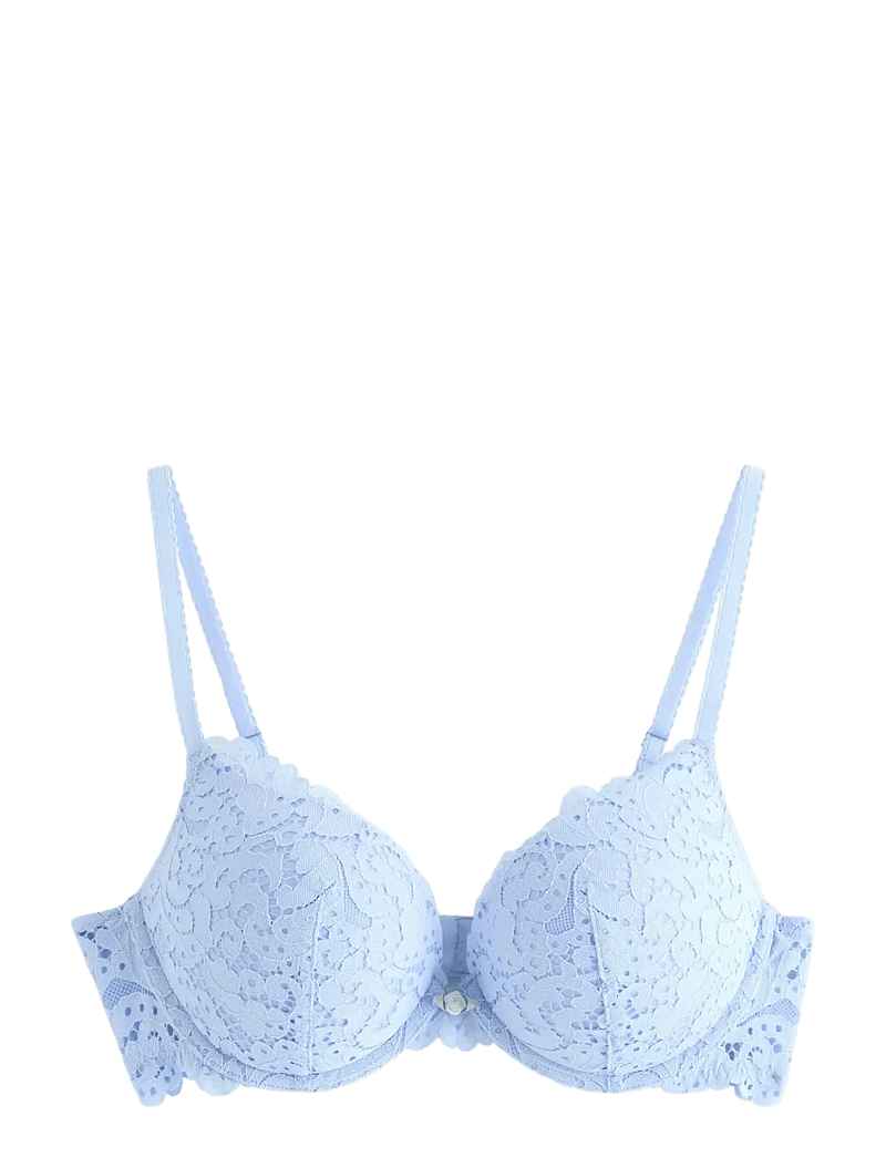 Lindex - Malva push-up bra with lace - push up bh'er - light blue - 1