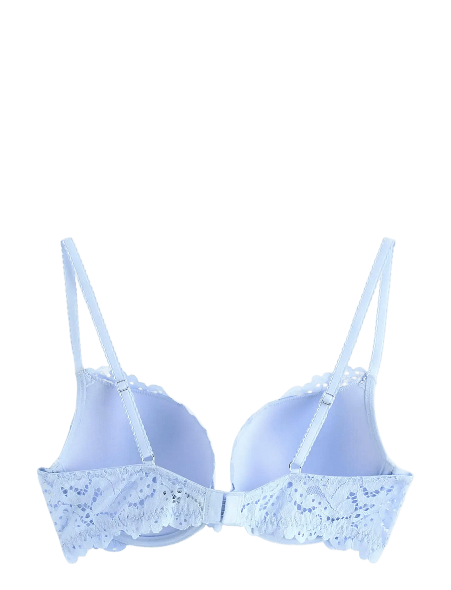 Lindex - Malva push-up bra with lace - push-up bhs - light blue - 2