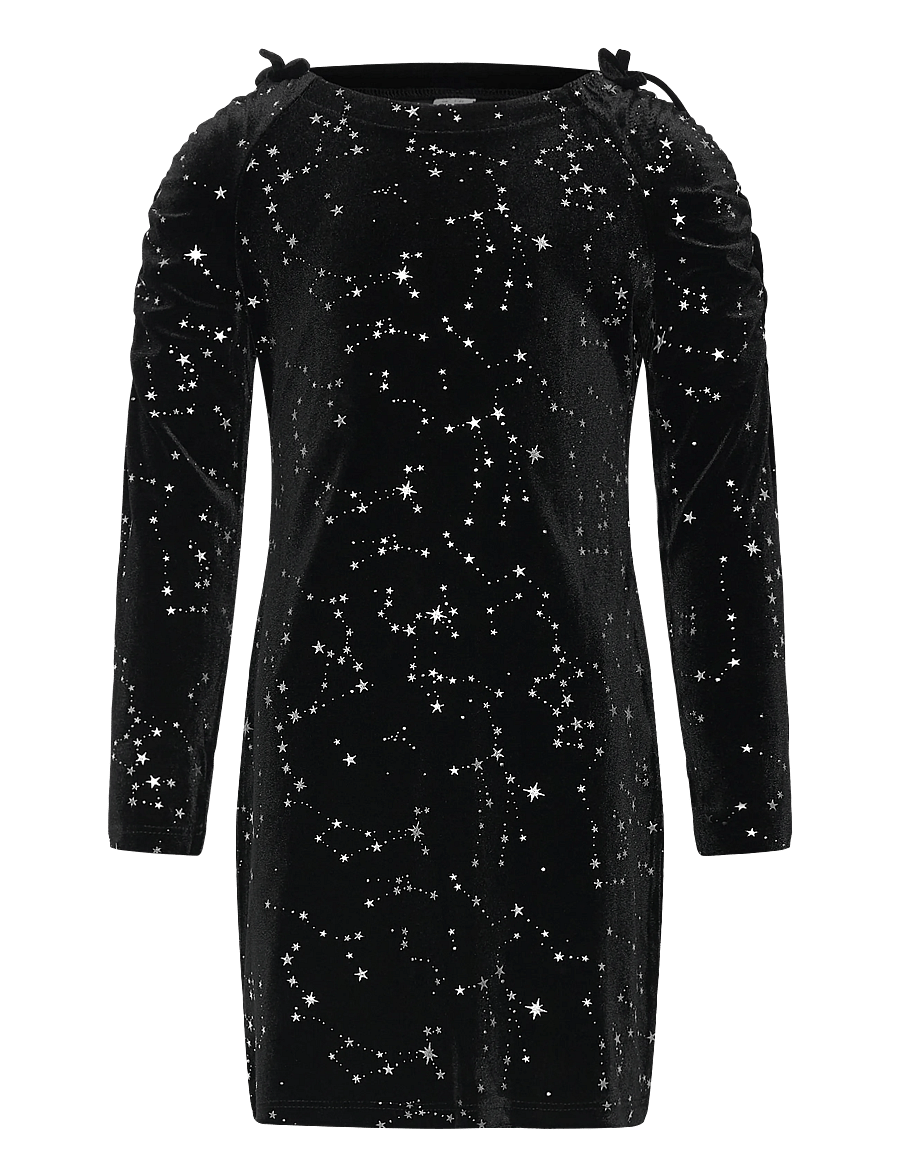 Lindex - Dress long sleeve velvet - casual jurken met lange mouwen - black - 1