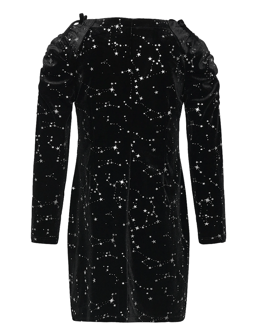 Lindex - Dress long sleeve velvet - casual jurken met lange mouwen - black - 2