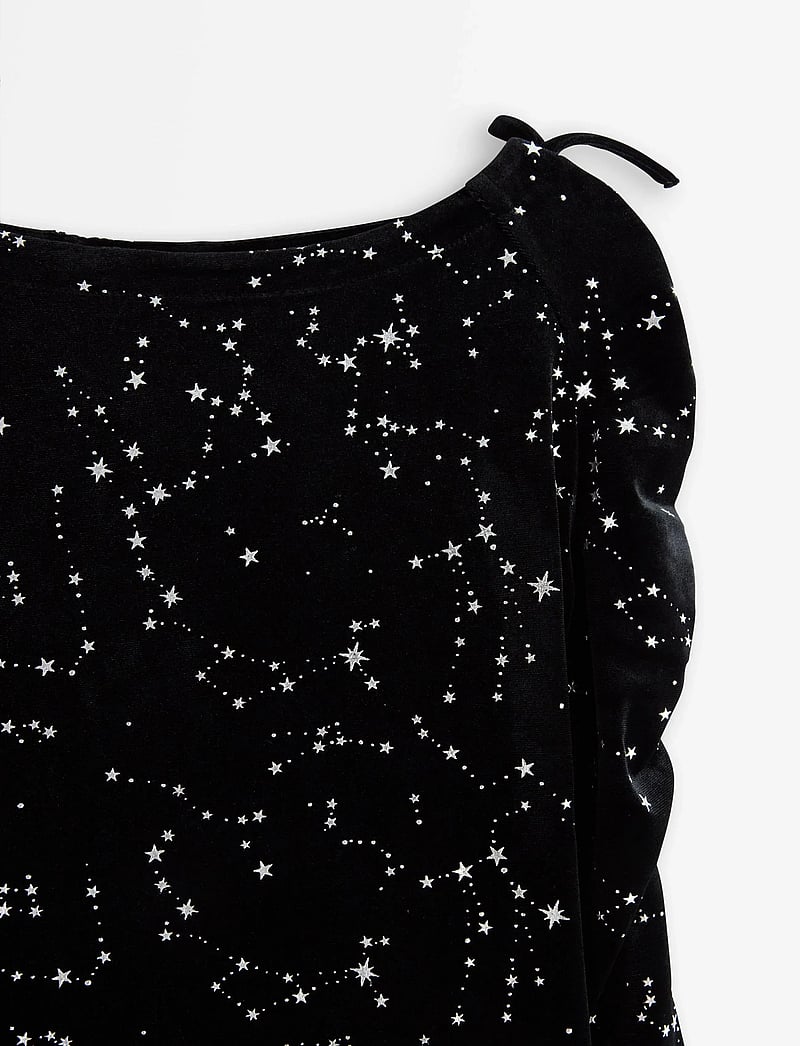 Lindex - Dress long sleeve velvet - langærmede hverdagskjoler - black - 5