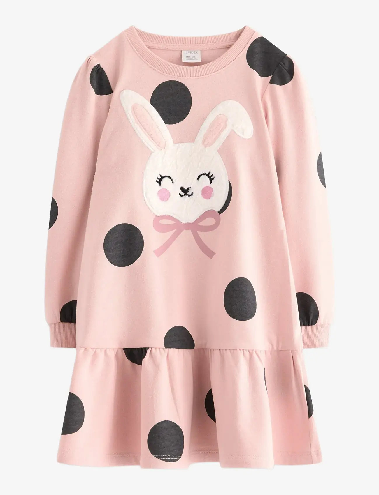 Lindex - Dress AOP and pile applique - långärmade vardagsklänningar - light dusty pink - 1