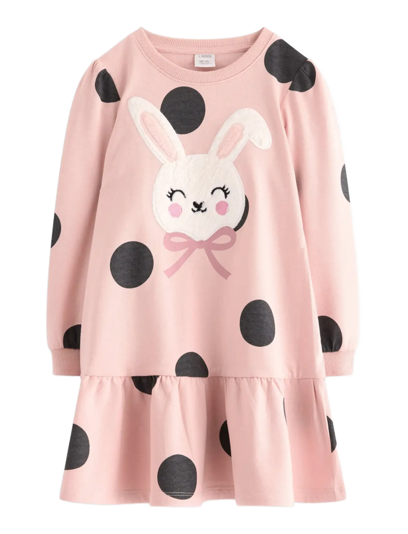 Dress AOP and pile applique - LIGHT DUSTY PINK