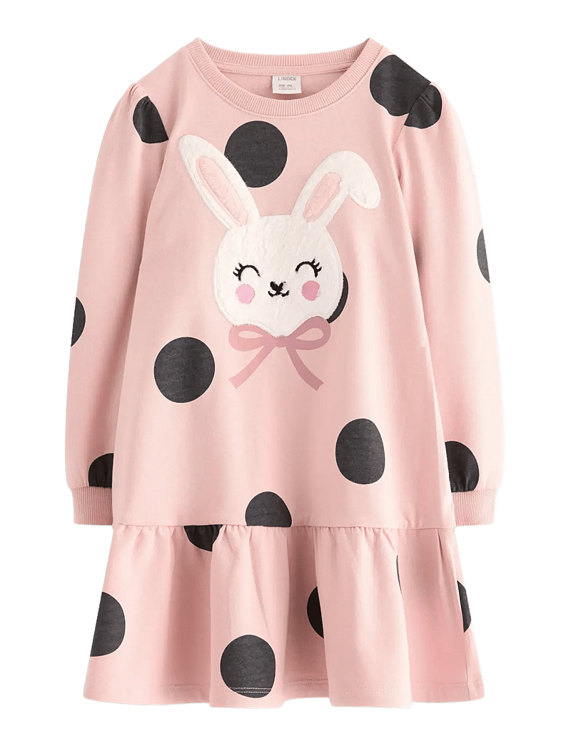 Lindex - Dress AOP and pile applique - langærmede hverdagskjoler - light dusty pink - 1