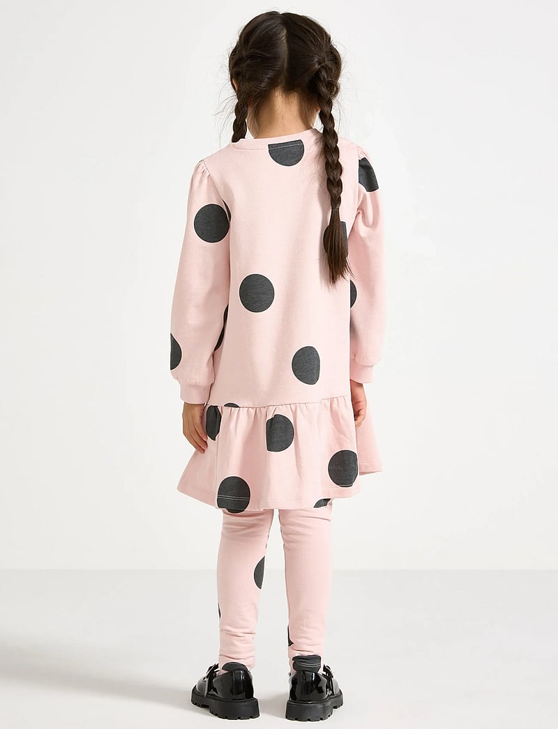 Lindex - Dress AOP and pile applique - langærmede hverdagskjoler - light dusty pink - 3