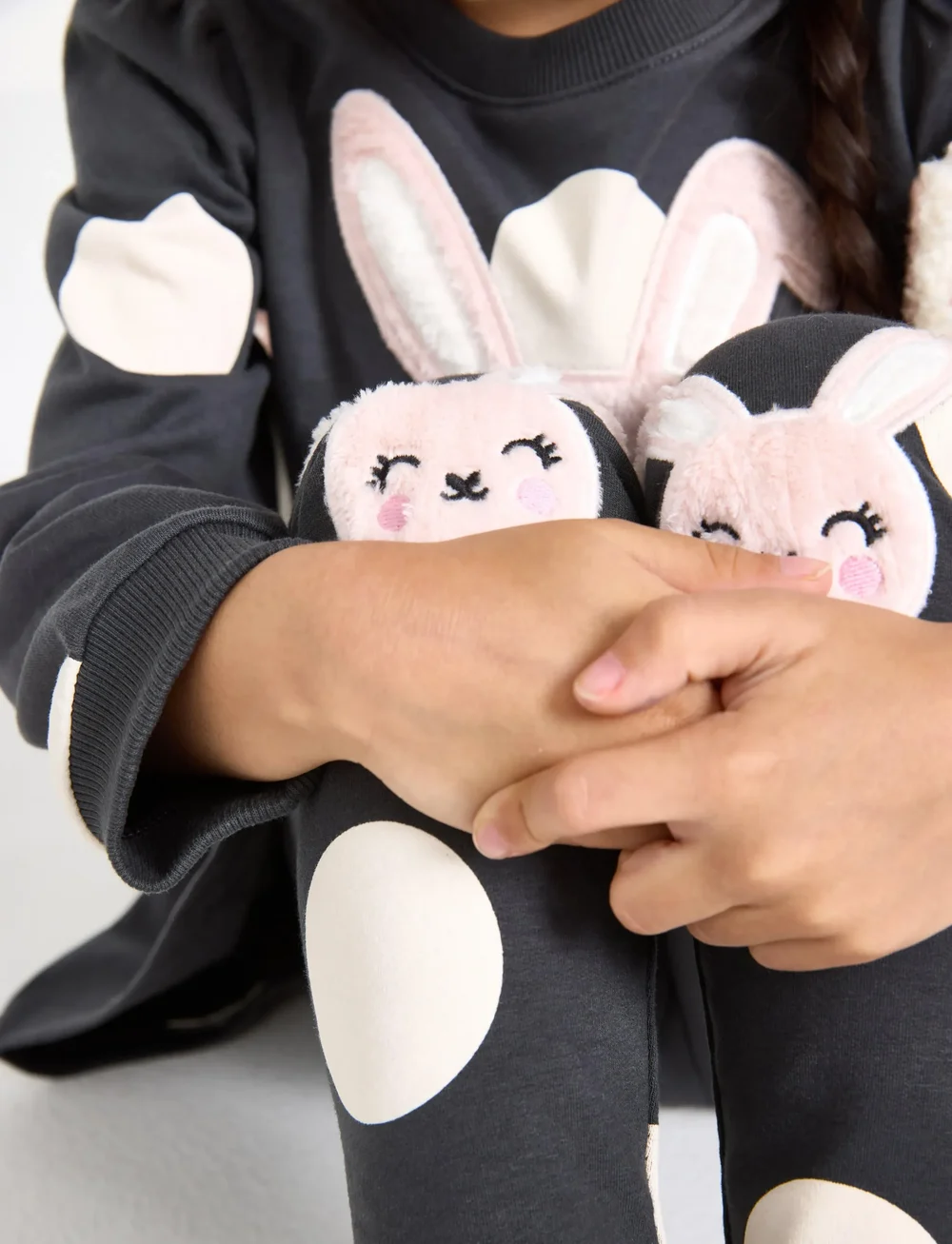 Lindex - Leggings br AOP knee applique - leggings - dark dusty grey - 4