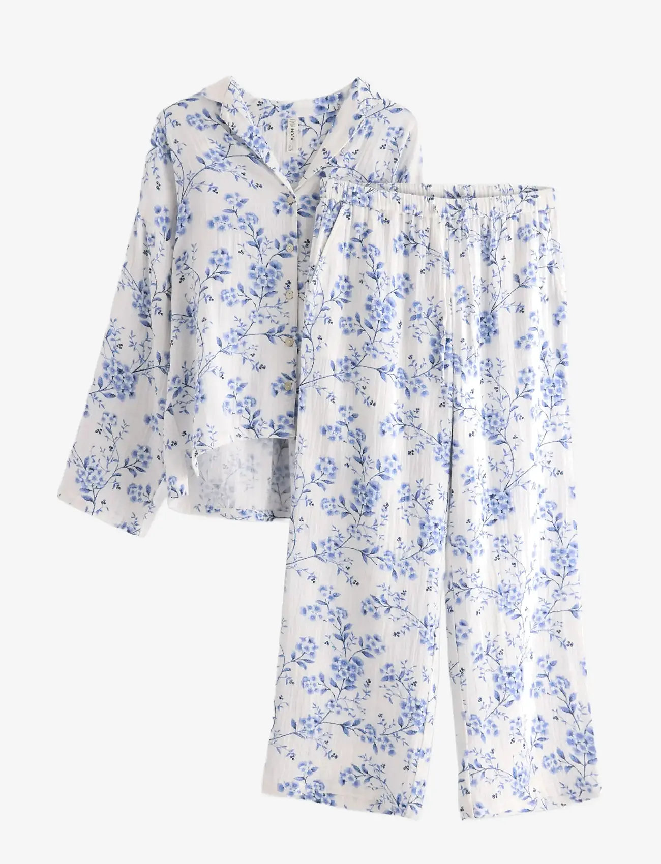 Lindex - Pyjama set cotton gauze - christmas pyjamas - blue - 1
