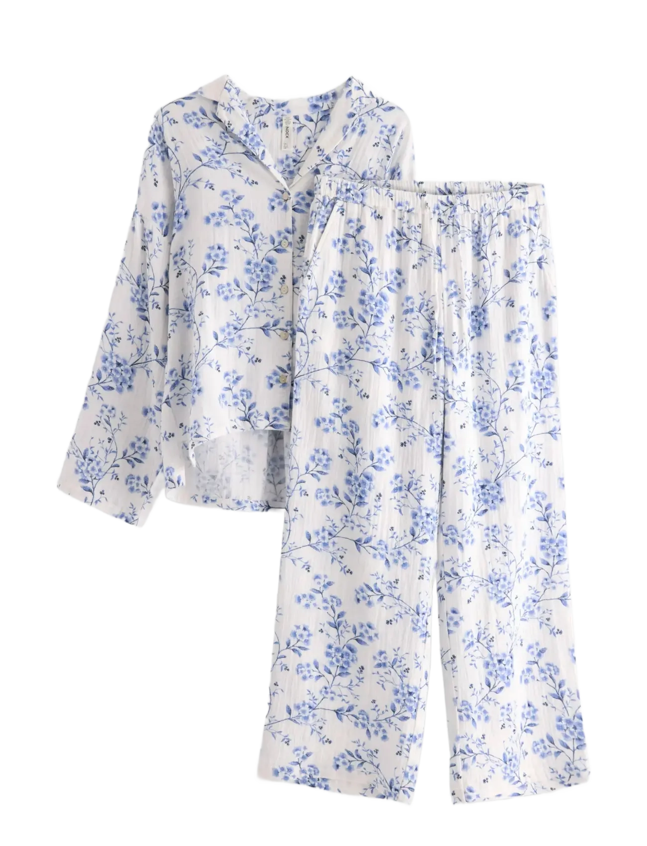 Lindex Pyjama set cotton gauze - Nyheder - BLUE / blue