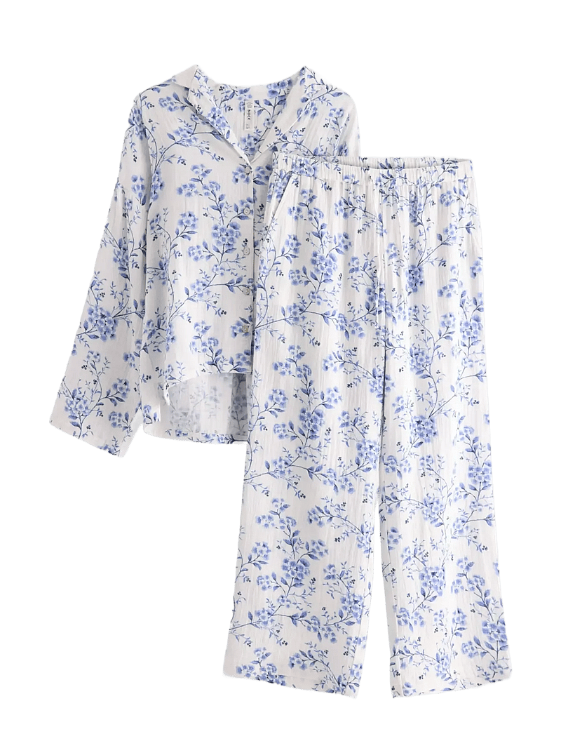 Lindex - Pyjama set cotton gauze - christmas pyjamas - blue - 1