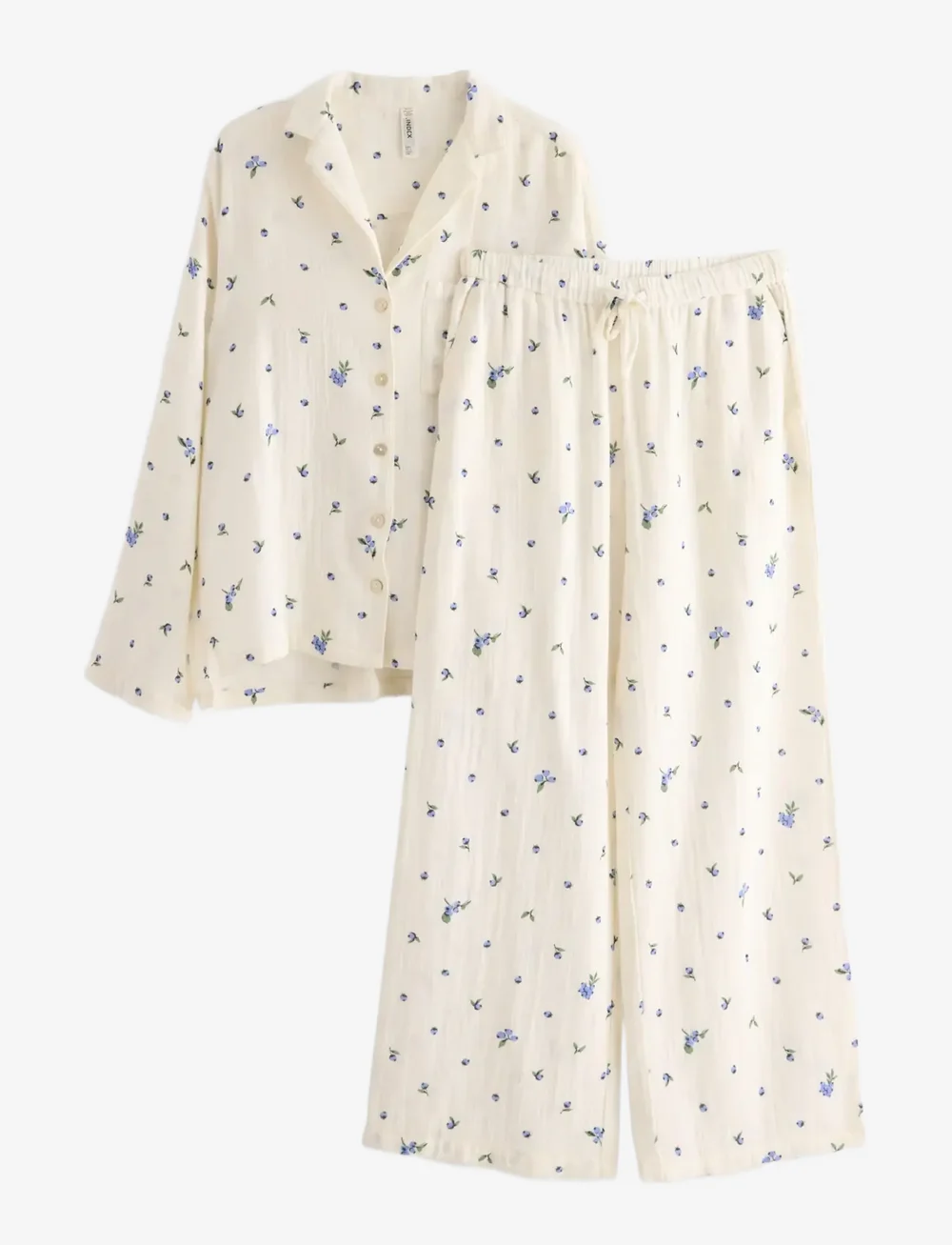 Lindex - Pyjama set cotton gauze - pyjamas - light white - 1