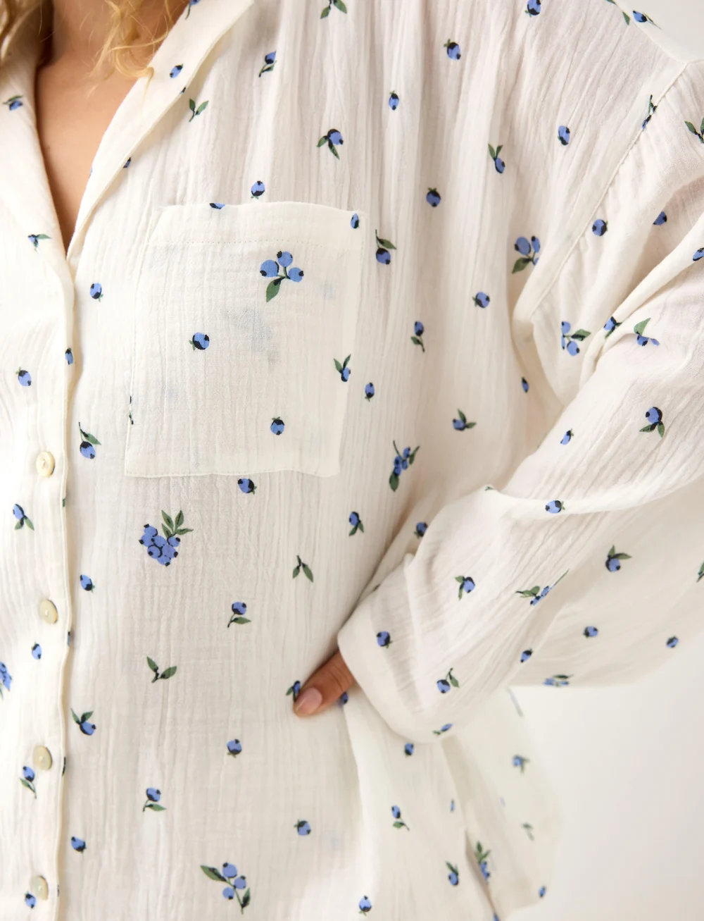 Lindex - Pyjama set cotton gauze - pyjamas - light white - 4