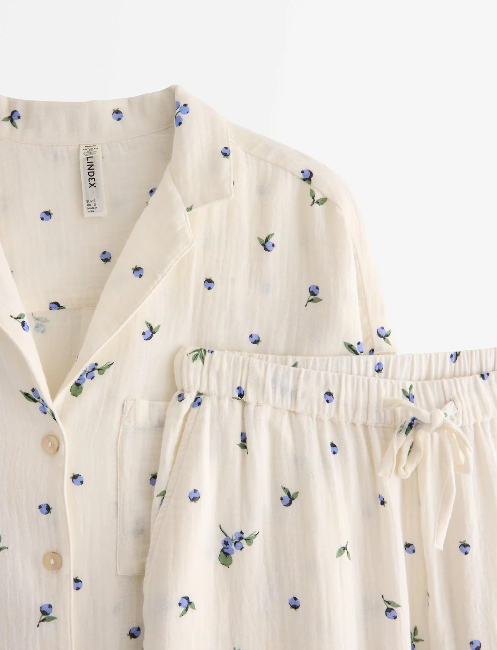 Lindex - Pyjama set cotton gauze - pyjamas - light white - 5