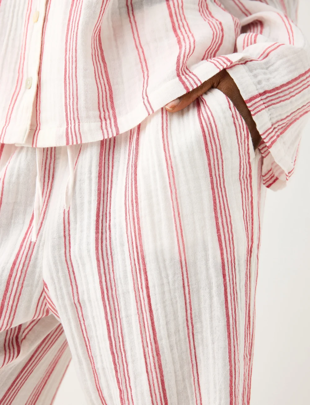 Lindex - Pyjama set cotton gauze - pyjamas - red - 4