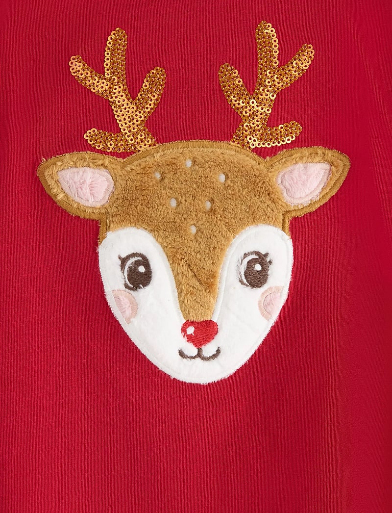 Lindex - Top ls pile applique - t-shirts à manches longues - dark red - 5